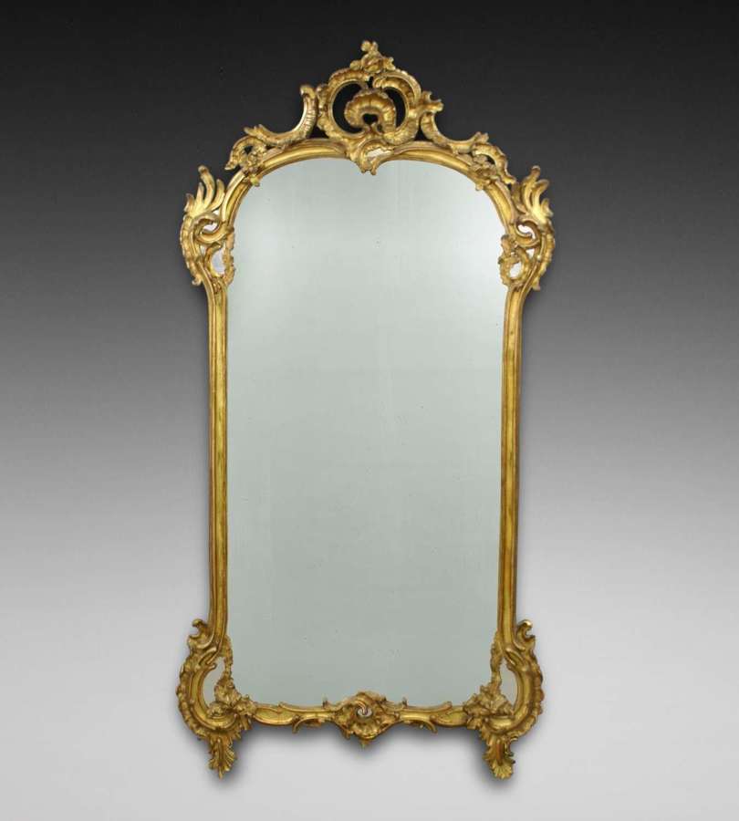 A large and impresive  carved giltwood19th Century wall mirror