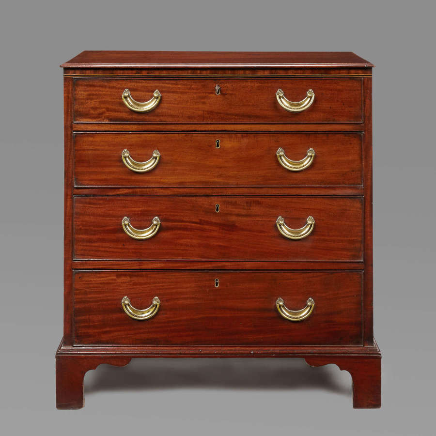 A small Hepplewhite period chest of four drawers