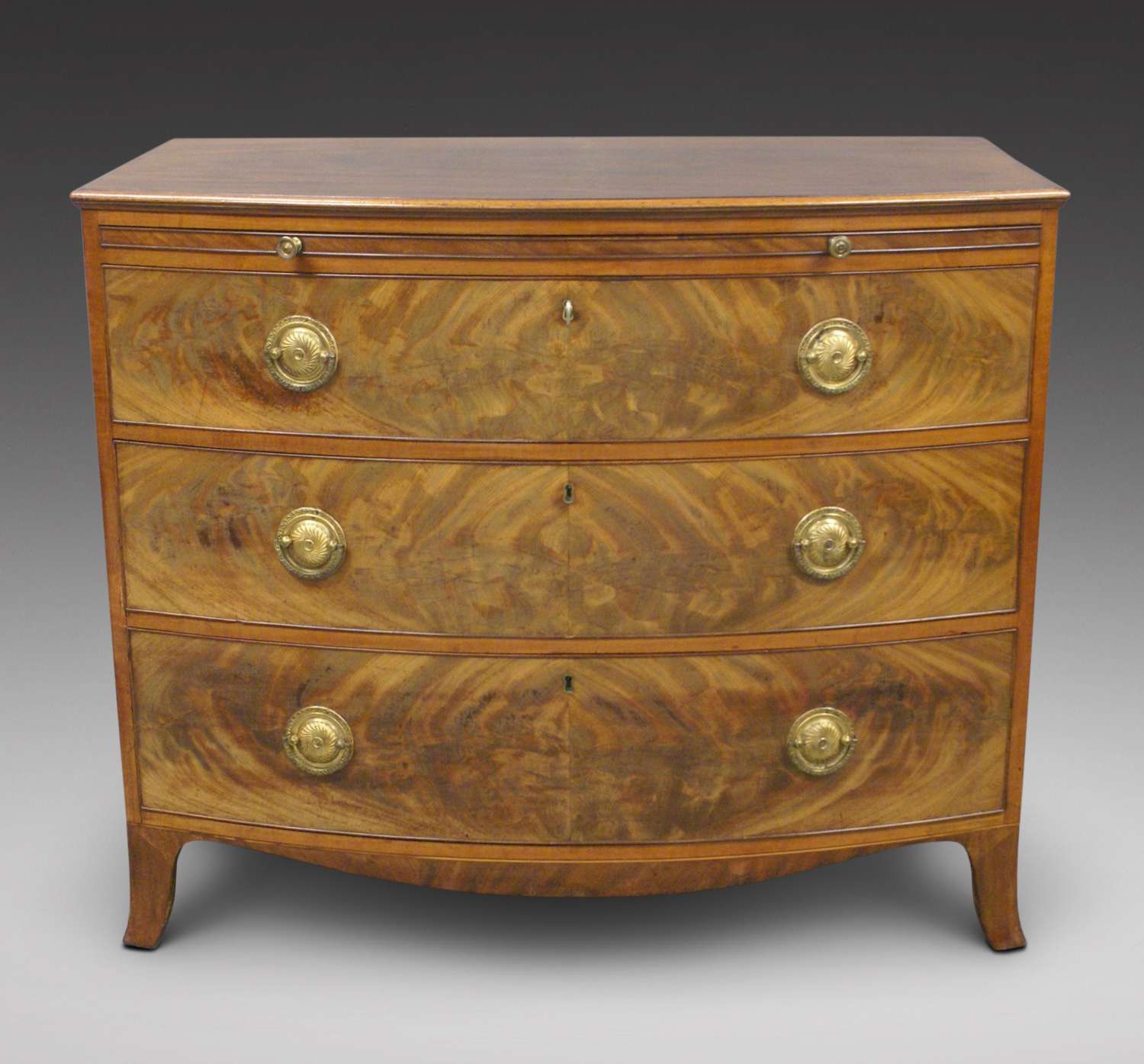 George III period mahogany bow-fronted chest of drawers