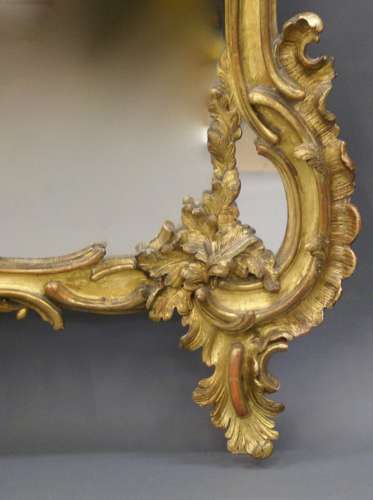 A large 19th Century carved giltwood wall mirror