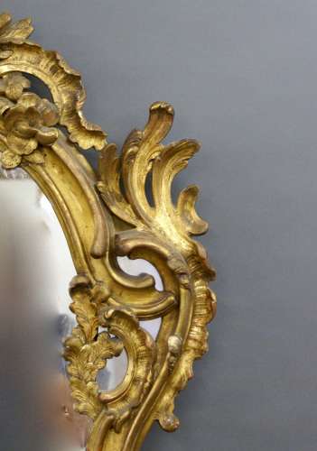A large 19th Century carved giltwood wall mirror