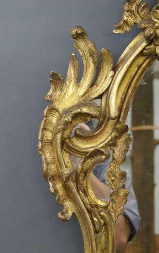 A large 19th Century carved giltwood wall mirror