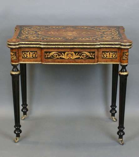 A 19th Century Inlaid and ormulu mounted card table
