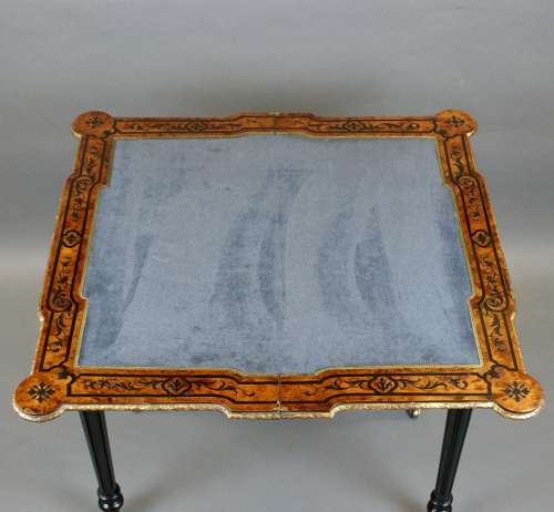 A 19th Century Inlaid and ormulu mounted card table