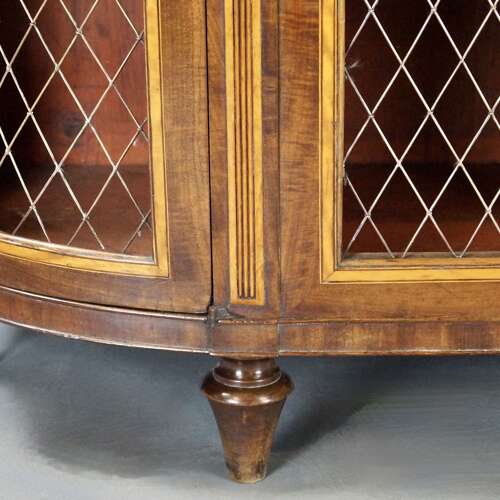 Later George III period four door bow-ended side cabinet.