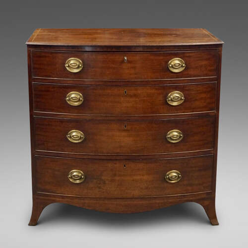 A superior quality George III period mahogany bow-fronted chest.