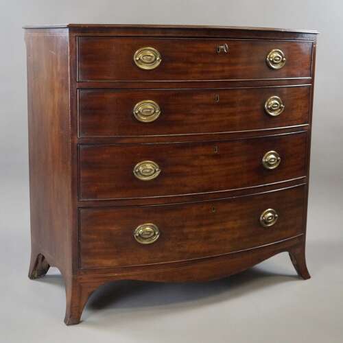 A superior quality George III period mahogany bow-fronted chest.