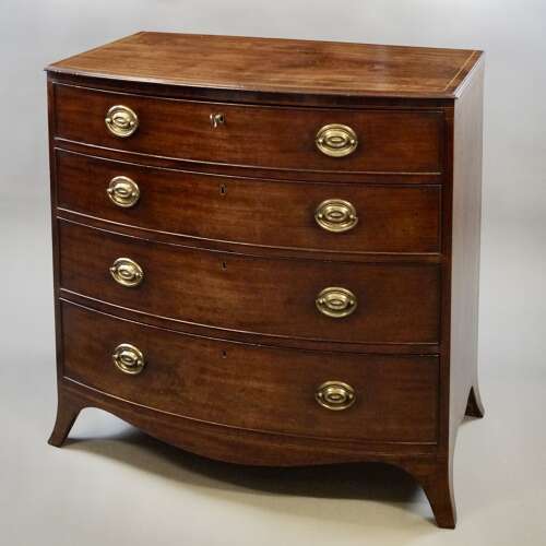 A superior quality George III period mahogany bow-fronted chest.