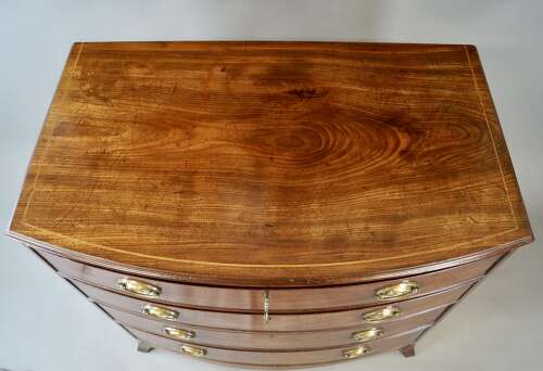 A superior quality George III period mahogany bow-fronted chest.