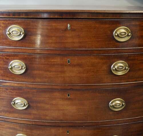 A superior quality George III period mahogany bow-fronted chest.