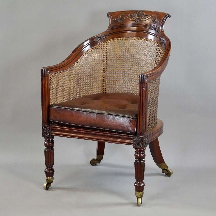 A Regency period mahogany Bergere chair