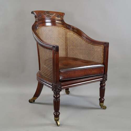A Regency period mahogany Bergere chair