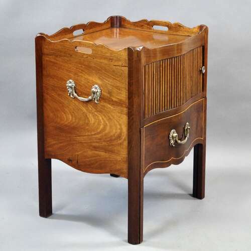 A George III period mahogany tray-top commode